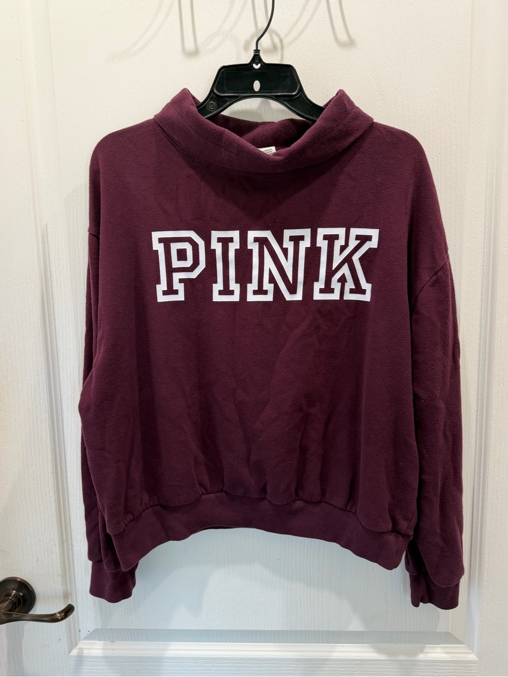 PINK Victoria's Secret Deep Burgundy Funnel Neck Sweatshirt